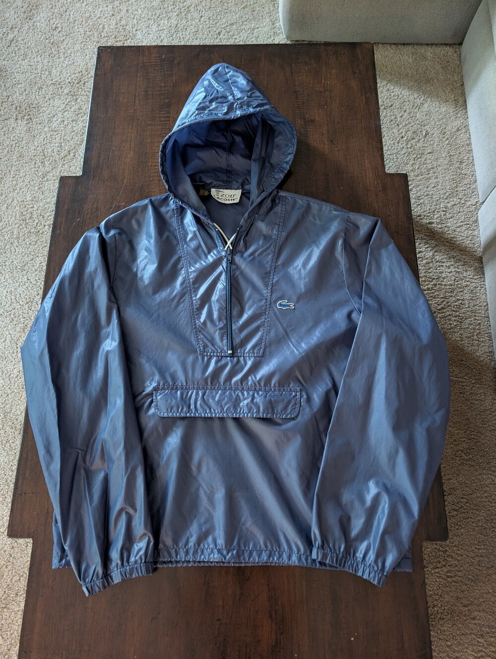 Izod Lacoste Vtg Rain/Wind Nylon Half-Zip